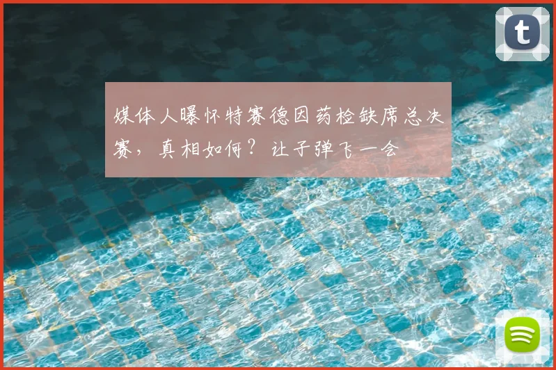 媒体人曝怀特赛德因药检缺席总决赛,真相如何?让子弹飞一会